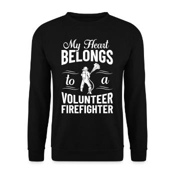 Volunteer Firefighter Firefighter Volunteers - Unisex Sweatshirt - black - Front - Alina (178cm) & Michal (187cm)