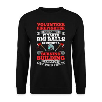 Volunteer Firefighter Firefighter Volunteers - Unisex Sweatshirt - black - Front - Alina (178cm) & Michal (187cm)
