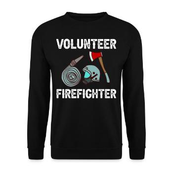 Ehrenamtlicher Feuerwehrmann Feuerwehr Freiwillige - Unisex Pullover - Schwarz - Vorne - Alina (178cm) & Michal (187cm)