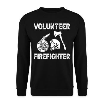 Volunteer Firefighter Firefighter Volunteers - Unisex Sweatshirt - black - Front - Alina (178cm) & Michal (187cm)