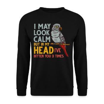 African grey parrot parrot bird Africa - Unisex Sweatshirt - black - Front - Alina (178cm) & Michal (187cm)