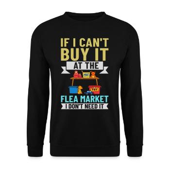 Flea Market Flea Market Funny Articles Market - Unisex Sweatshirt - black - Front - Alina (178cm) & Michal (187cm)
