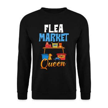 Flea Market Flea Market Funny Articles Market - Unisex Sweatshirt - black - Front - Alina (178cm) & Michal (187cm)