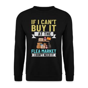 Flea Market Flea Market Funny Articles Market - Unisex Sweatshirt - black - Front - Alina (178cm) & Michal (187cm)