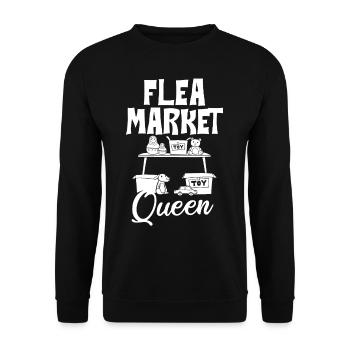 Flea Market Flea Market Funny Articles Market - Unisex Sweatshirt - black - Front - Alina (178cm) & Michal (187cm)