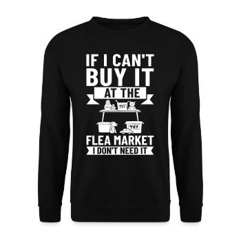 Flea Market Flea Market Funny Articles Market - Unisex Sweatshirt - black - Front - Alina (178cm) & Michal (187cm)