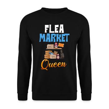 Flea Market Flea Market Funny Articles Market - Unisex Sweatshirt - black - Front - Alina (178cm) & Michal (187cm)