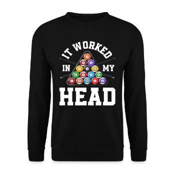 Lustiges Billard Geschenk - Unisex Pullover - Schwarz - Vorne - Alina (178cm) & Michal (187cm)