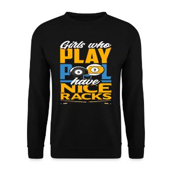 Billiard Girls Word Game Snooker - Unisex Sweatshirt - black - Front - Alina (178cm) & Michal (187cm)