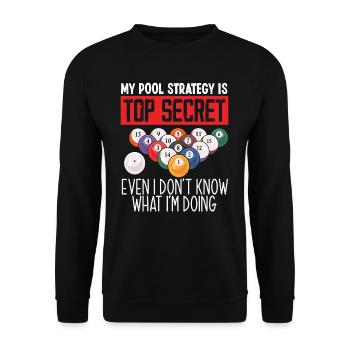 Cadeau secret de la stratégie de billard - Sweat-shirt Unisexe - noir - Devant - Alina (178cm) & Michal (187cm)