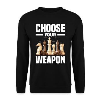 Joueur d’échecs - Sweat-shirt Unisexe - noir - Devant - Alina (178cm) & Michal (187cm)