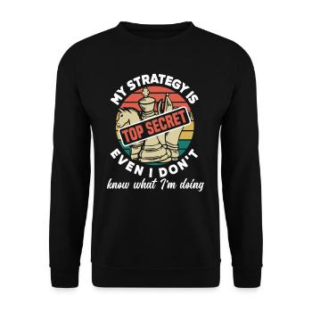 Funny Chess Quote Gift - Unisex Sweatshirt - black - Front - Alina (178cm) & Michal (187cm)