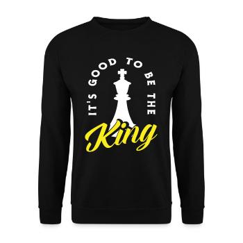 Pièce d’échecs du roi des échecs - Sweat-shirt Unisexe - noir - Devant - Alina (178cm) & Michal (187cm)
