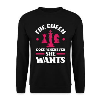 Chess Queen - Unisex Sweatshirt - black - Front - Alina (178cm) & Michal (187cm)