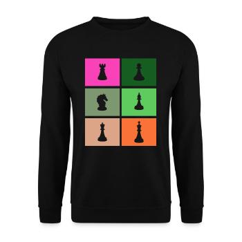 Pièces d’échecs - Sweat-shirt Unisexe - noir - Devant - Alina (178cm) & Michal (187cm)