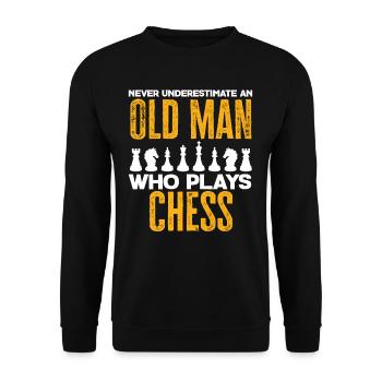 Échecs Old Man Grandpa - Sweat-shirt Unisexe - noir - Devant - Alina (178cm) & Michal (187cm)