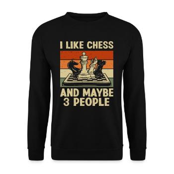 Chess Dear Chess Player Gift - Sweat-shirt Unisexe - noir - Devant - Alina (178cm) & Michal (187cm)