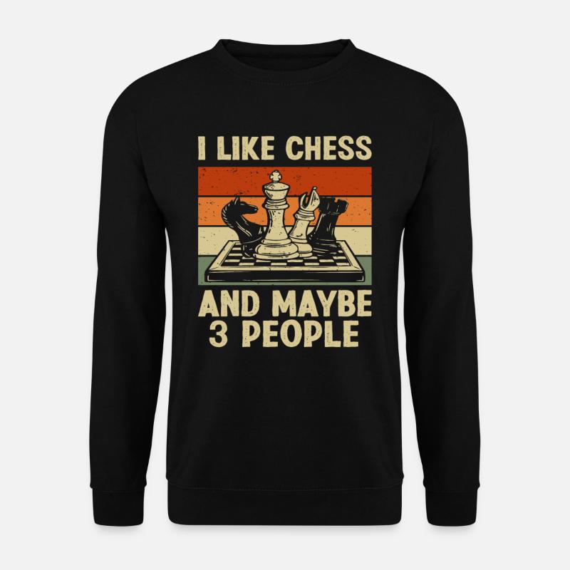 Schach Liebe Schachspieler Geschenk - Unisex Pullover - Schwarz
