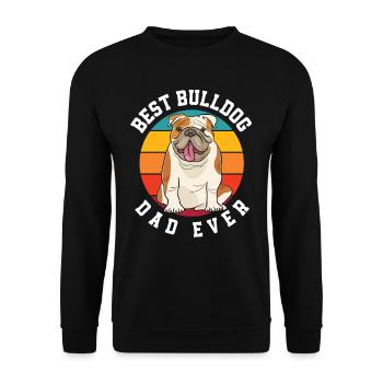 Meilleur Bulldog Papa Bulldog - Sweat-shirt Unisexe - noir - Devant - Alina (178cm) & Michal (187cm)