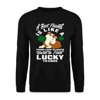 Bulldog Best Friend Dog Chiens - Sweat-shirt Unisexe - noir - Devant - Alina (178cm) & Michal (187cm)