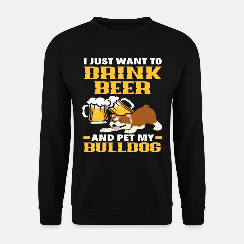 Bulldogge Bier - Unisex Pullover - Schwarz