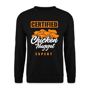 Zertifizierter Chicken Nugget Experte - Unisex Pullover - Schwarz - Vorne - Alina (178cm) & Michal (187cm)