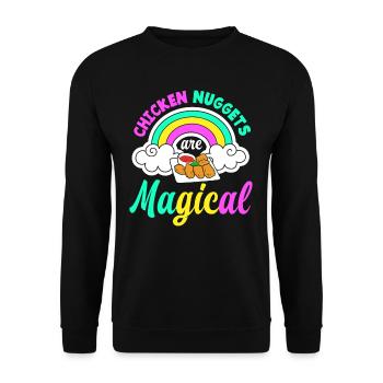 Chicken Nuggets Magie - Unisex Pullover - Schwarz - Vorne - Alina (178cm) & Michal (187cm)