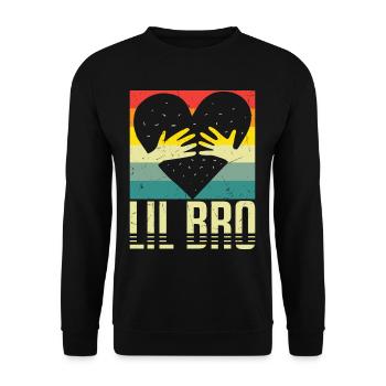 Cute Lil Bro Siblings Brothers Touching Heart - Unisex Sweatshirt - black - Front - Alina (178cm) & Michal (187cm)