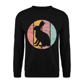 Vintage Rabbit Distressed Rabbit Lover - Unisex Sweatshirt - black - Front - Alina (178cm) & Michal (187cm)