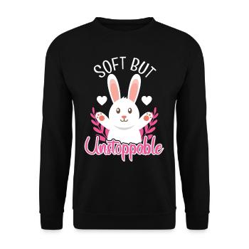 Soft But Unstoppable - Unisex Sweatshirt - black - Front - Alina (178cm) & Michal (187cm)