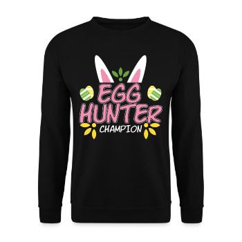 Egg Hunter Champion Easter Lover - Unisex Sweatshirt - black - Front - Alina (178cm) & Michal (187cm)