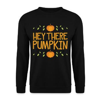 Hey There Pumpkin - Unisex Sweatshirt - black - Front - Alina (178cm) & Michal (187cm)