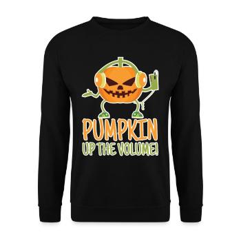 Pumpkin Up The Volume - Unisex Sweatshirt - black - Front - Alina (178cm) & Michal (187cm)