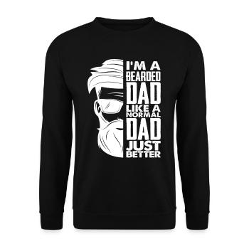 Papa Father's Day Beard Wearer - Unisex Sweatshirt - black - Front - Alina (178cm) & Michal (187cm)