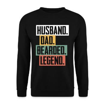 Husband Father Papa Beard Legend Father's Day - Unisex Sweatshirt - black - Front - Alina (178cm) & Michal (187cm)