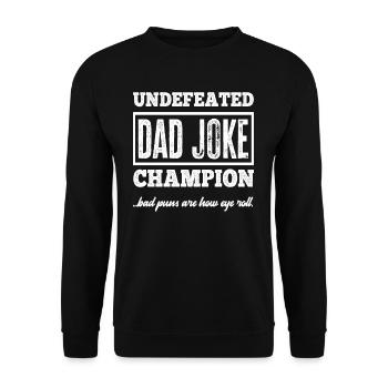 Champion invaincu de Papa Joke Fête des pères - Sweat-shirt Unisexe - noir - Devant - Alina (178cm) & Michal (187cm)