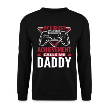 Vater Gamer Papa Kinder Vatertag - Unisex Pullover - Schwarz - Vorne - Alina (178cm) & Michal (187cm)