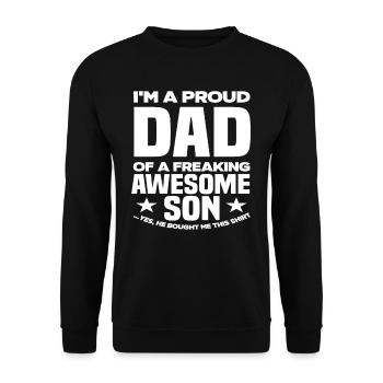 Fier Père Fils Enfant Papa Fête des pères - Sweat-shirt Unisexe - noir - Devant - Alina (178cm) & Michal (187cm)
