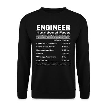 Ingenieur Nährwertangaben Geschenk - Unisex Pullover - Schwarz - Vorne - Alina (178cm) & Michal (187cm)
