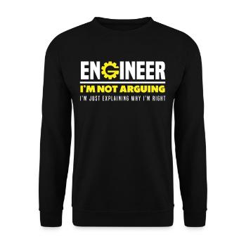 Ingenieur Recht Haben Geschenk - Unisex Pullover - Schwarz - Vorne - Alina (178cm) & Michal (187cm)