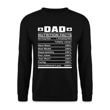 Papa Nutritional Information Father's Day - Unisex Sweatshirt - black - Front - Alina (178cm) & Michal (187cm)