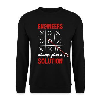 Engineer engineers always find a solution - Unisex Sweatshirt - black - Front - Alina (178cm) & Michal (187cm)