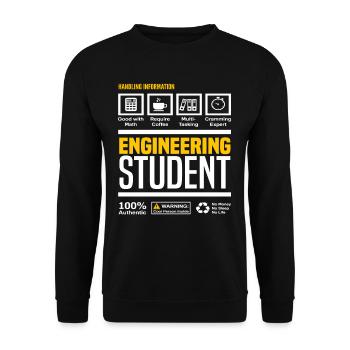 Engineering Student Studies Degree - Unisex Sweatshirt - black - Front - Alina (178cm) & Michal (187cm)