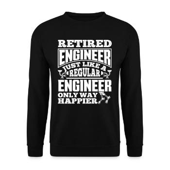 Rentner Ingenieur Rente - Unisex Pullover - Schwarz - Vorne - Alina (178cm) & Michal (187cm)