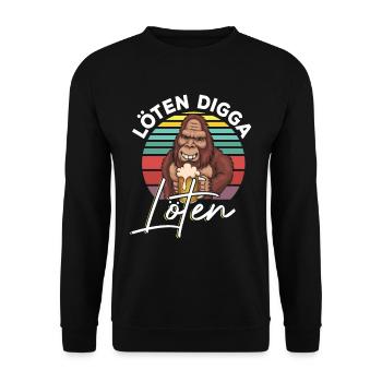 Löten Digga Löten Bigfoot Bier Saufen - Unisex Pullover - Schwarz - Vorne - Alina (178cm) & Michal (187cm)