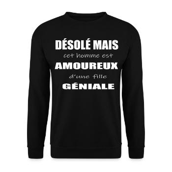 Homme Amoureux - Sweat-shirt Unisexe - noir - Devant - Alina (178cm) & Michal (187cm)