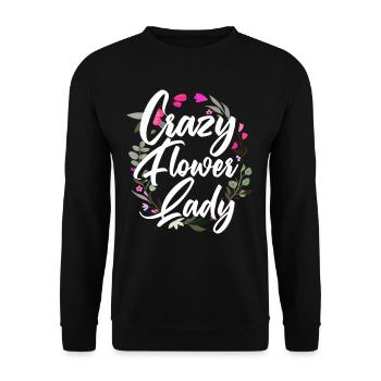Crazy Flowers Mrs. Floral Florist - Unisex Sweatshirt - black - Front - Alina (178cm) & Michal (187cm)
