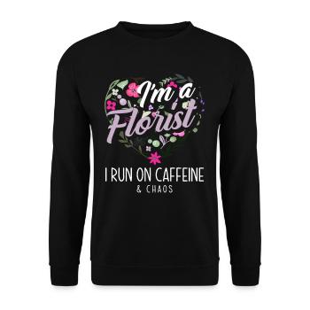 Florist Caffeine Chaos Gift - Unisex Sweatshirt - black - Front - Alina (178cm) & Michal (187cm)