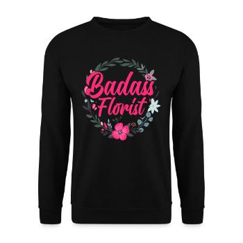 Knallharte Floristin - Unisex Pullover - Schwarz - Vorne - Alina (178cm) & Michal (187cm)
