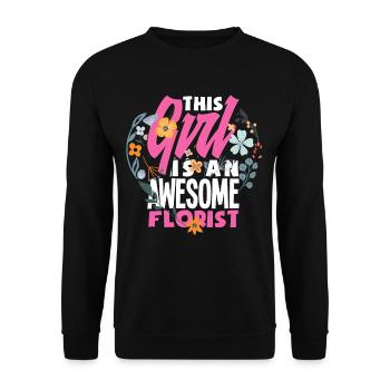 Florist Girl Women Gift - Unisex Sweatshirt - black - Front - Alina (178cm) & Michal (187cm)